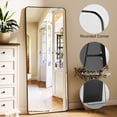thumbnail image 4 of Puremirror 56"x21" Rounded Corner Floor Mirror Full Length Mirror with Metal Frame, Black, 4 of 6