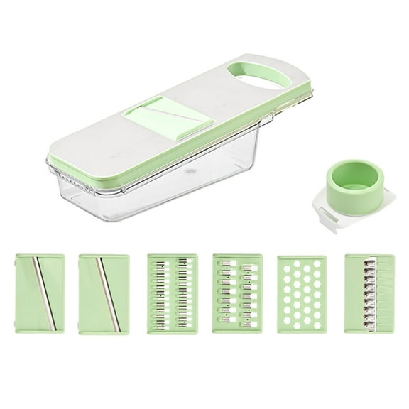Wioihee Under $2.00 Multifunctional Grater Six Cutting Tools Round Vegetable Chopper Vegetable Chopper Food Chopper with Container Vegetable Chopper with Container