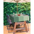 thumbnail image 3 of nqOlkjepod Green Ombre Outdoor Tablecloth with Umbrella Hole & Zipper, Modern Abstract Art Farmhouse Striped Rectangle Table Cover 60x102 Inch, Dining Waterproof Table Cloth Protector for Patio, 3 of 7