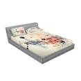 thumbnail image 2 of Ambesonne Abstract Fitted Sheet & Pillow Sham Set, Grunge Mix Collage, Full, Multicolor, 2 of 2