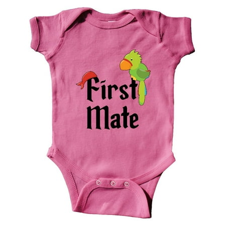 

Inktastic First Mate pirate with parrot and bandanna Gift Baby Boy or Baby Girl Bodysuit