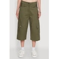 thumbnail image 4 of Womens Wide Leg Cargo Pocket Capris Pants, 4 of 5