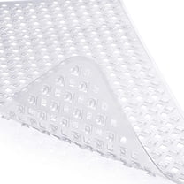 Bath Tub Shower Mat, Machine Washable Bathtub Floor Liner Mats, Suction Cups and Drain Holes to Keep Tubs Clean, Soft on Feet, Bathroom Essentials, 35x16 Inch, Clear