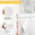 thumbnail image 6 of Orange Starfish Coastal No Hook Shower Curtain with Snap in Liner, Waterproof Fabric Shower Curtains, Nautical Summer Ocean Abstract Art Shower Curtain Set Top See Through for Bathroom 72"x72", 6 of 8