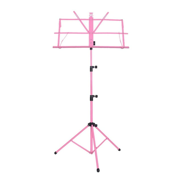 Esquirla High Quality Metal Folding Sheet Music Stand Holder Tripod Foldable Pink
