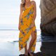 thumbnail image 3 of Vestido de playa delgado con estampado sin mangas de cintura media con tirantes a la moda de verano para mujer Fridja hjkh3239, 3 of 4