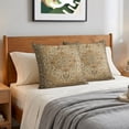 thumbnail image 6 of Pillow Covers 26x26 Set of 2, Retro Brown Boho Throw Pillow Covers Decorative Couch Cushion Cover, Vintage Ethnic Tribe Abstract Art Floral Microfiber Soft Pillowcases for Bedroom Living Room Sofa, 6 of 9