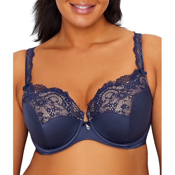 Curvy Couture Womens Tulip Lace Bra Style-1017