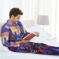 thumbnail image 6 of Sikiie Taxi Colorful Town Mens Pajama Set, Soft Warm Long Sleeve Sleepwear, Cozy Button-Down Pjs for Men-XX-Large, 6 of 7