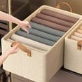 thumbnail image 4 of Caja De Almacenamiento De Tela Oxford 1Pcs 11.81x9.45x6.69" Beige Cloth Storage Box with Partitioned Compartments and Portable Handle for Clothing Organization JASKFLY, 4 of 9
