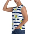 thumbnail image 3 of Pofeuu Daisy Striped Nautical Print Men's Muscle T-Shirt, Sleeveless, Muscle Tank, Classic Muscle Tee Top For Men Casual Sleeveless Muscle T-Shirt Trendy Clothes-3X-Large, 3 of 7