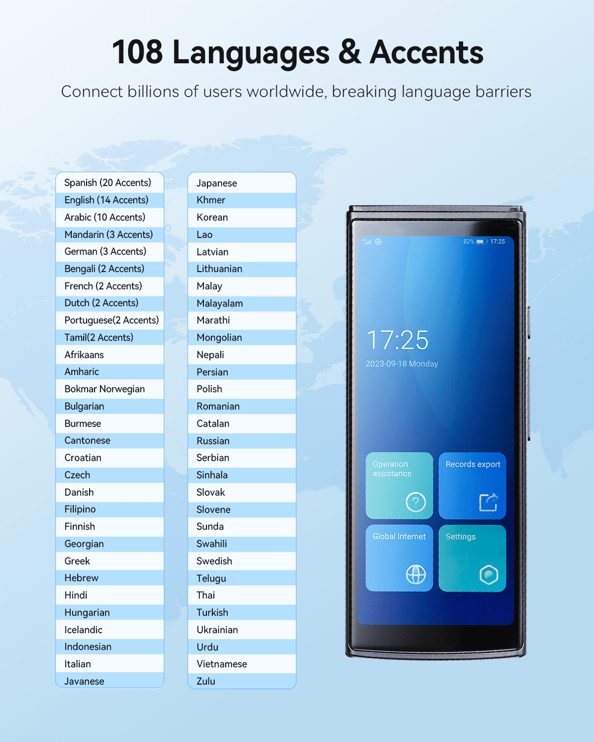 Jarvisen J2 Translator - Supports 108 Languages, 18 Offline