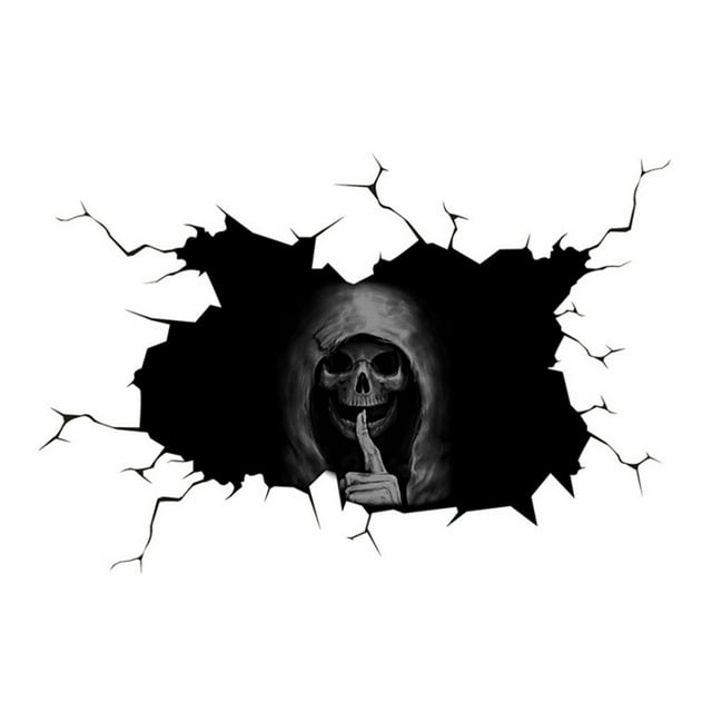 CAROOTU 3D Silent Skull Sticker PVC Removable DIY Wall Sticker Wallpapers Room Decoration