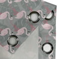 thumbnail image 3 of Ambesonne Flamingo Grommet Curtain Single Panel, Tree Leaves Wildlife, 50"x60", Grey Rose Pink, 3 of 5