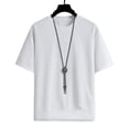 thumbnail image 4 of YAYUBA Mens Short Sleeve T-Shirts Casual Graphic Gradient Printed Tee Crewneck Summer Beach Hawaiian Vintage Shirts White M/1个点, 4 of 4