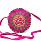 thumbnail image 2 of Bolso de lona con bordado de girasoles de estilo étnico, bolso de hombro redondo en diagonal con girasoles de arcoíris, 2 of 6