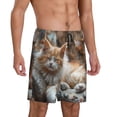 thumbnail image 2 of Rateoe Serene Kitten Kingdom Print Men's Lounge Shorts – Soft & Breathable Pajama Bottoms with Pockets, Elastic Waistband, Lightweight Sleepwear for Nightwear & Loungewear-4X-Large, 2 of 6