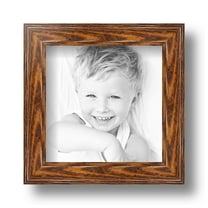 ArtToFrames 5x5 Inch Honey Picture Frame, This Brown Wood Poster Frame is Great for Your Art or Photos, Comes with Regular Glass (4380)