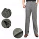 thumbnail image 3 of Pantalones largos de verano para hombre, informales, con bolsillos, de color liso, con cintura elástica y pierna recta., 3 of 4