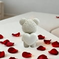 thumbnail image 5 of Valentine’s Day Resin Heart Bear Figurine - Romantic Teddy Decor for Couples Girls, Cute Bedroom Desk Ornament Ideal for Anniversary Gifts, 2.36*3.93in, White, 5 of 6