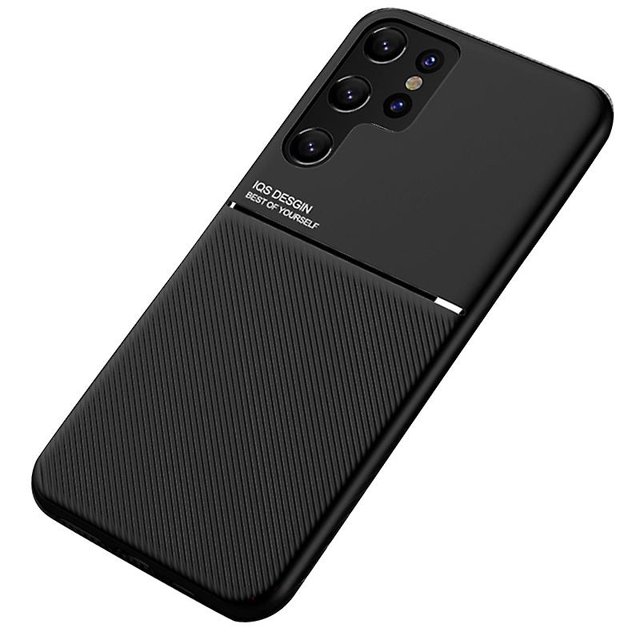 KAIYANG Funda para teléfono móvil antipolvo y a prueba de golpes TPU + PU para Samsung Galaxy S22 Ultra 5G Estilo A Negro