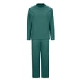 thumbnail image 4 of Dazajoo Fuzzy Fleece Lounge Sets for Women 2 Piece Pajama Set Long Sleeve Crewneck Pullover with Drawstring Pants Soft Lightweight Sleepwear,Green,XXXXXL, 4 of 8