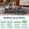 thumbnail image 3 of FurHaven Pet Products Plush & Velvet Deluxe Chaise Lounge Orthopedic Sofa-Style Pet Bed for Dogs & Cats - Platinum Gray, Medium, 3 of 9