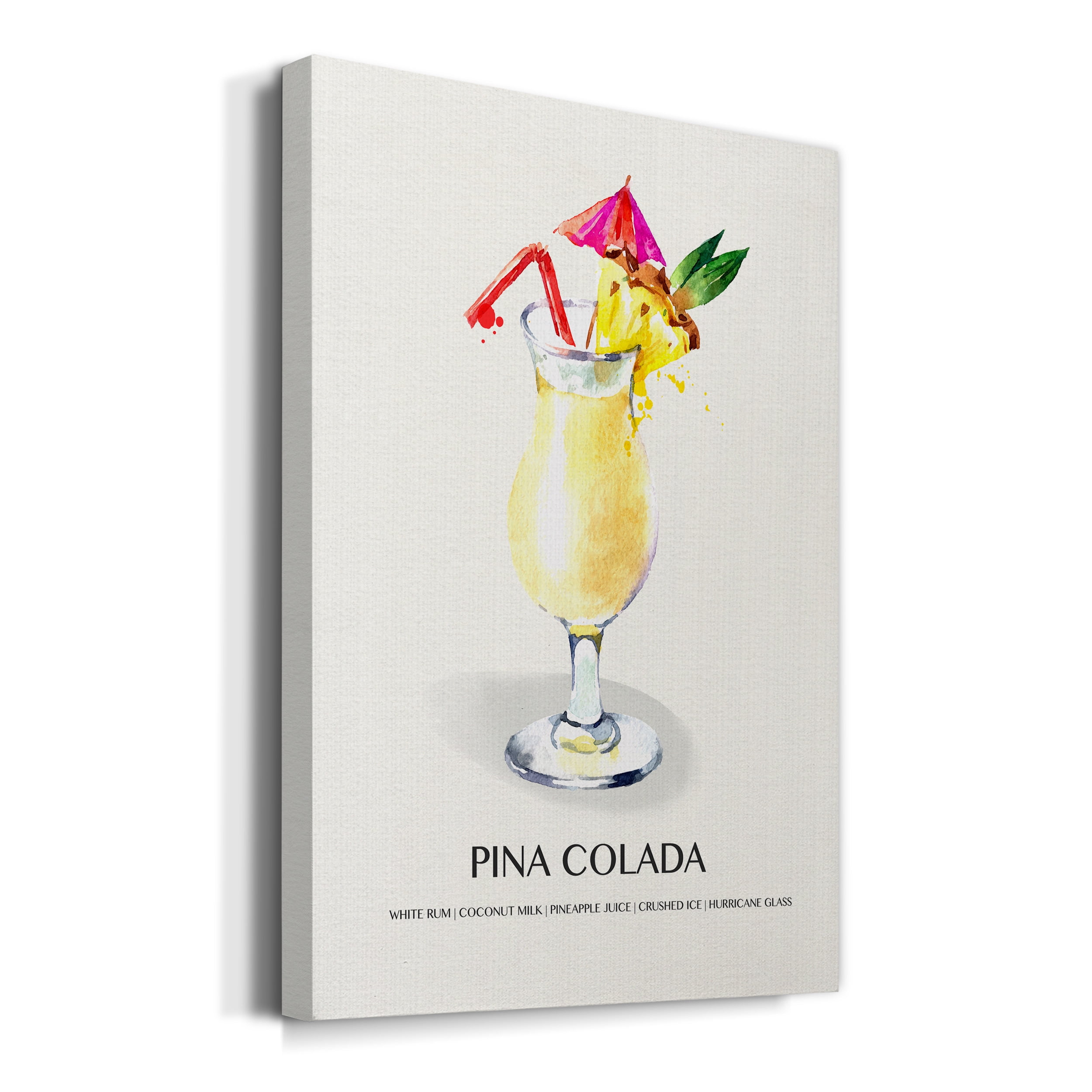 Pina Colada – Tropical Premium Gallery Wrapped Canvas Wall Art, Ready to Hang, Canvas Art Prints