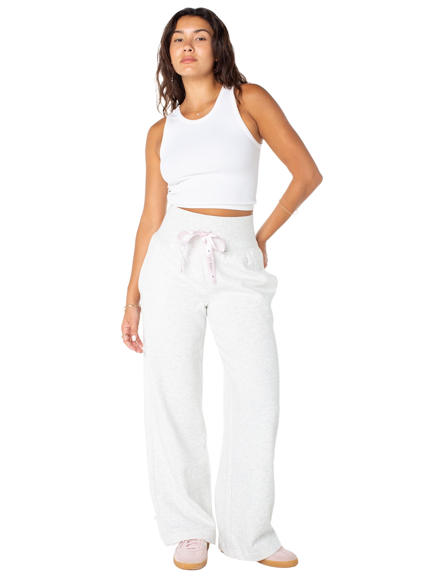 Celebrity Pink Women's Satin Tie Wide Leg Sweatpants, Sizes XS-XXXL