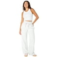 thumbnail image 2 of Celebrity Pink Women's Satin Tie Wide Leg Sweatpants, Sizes XS-XXXL, 2 of 6