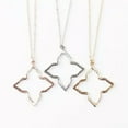 thumbnail image 4 of Engraved Hollow Gold Filigree Flower Pendant Long Moroccan Statement Necklace, 4 of 9