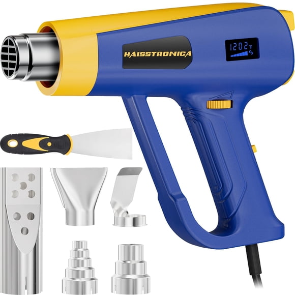Pistola de Aire Caliente Haisstronica 2000W con Pantalla Digital 220V y 5 Boquillas