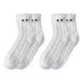 thumbnail image 1 of 2 pares de calcetines divertidos y esponjosos con ojos grandes para mujer, calcetines de dormir cálidos y peludos, calcetines gruesos y acogedores de invierno para descansar y dormir en interiores., 1 of 8