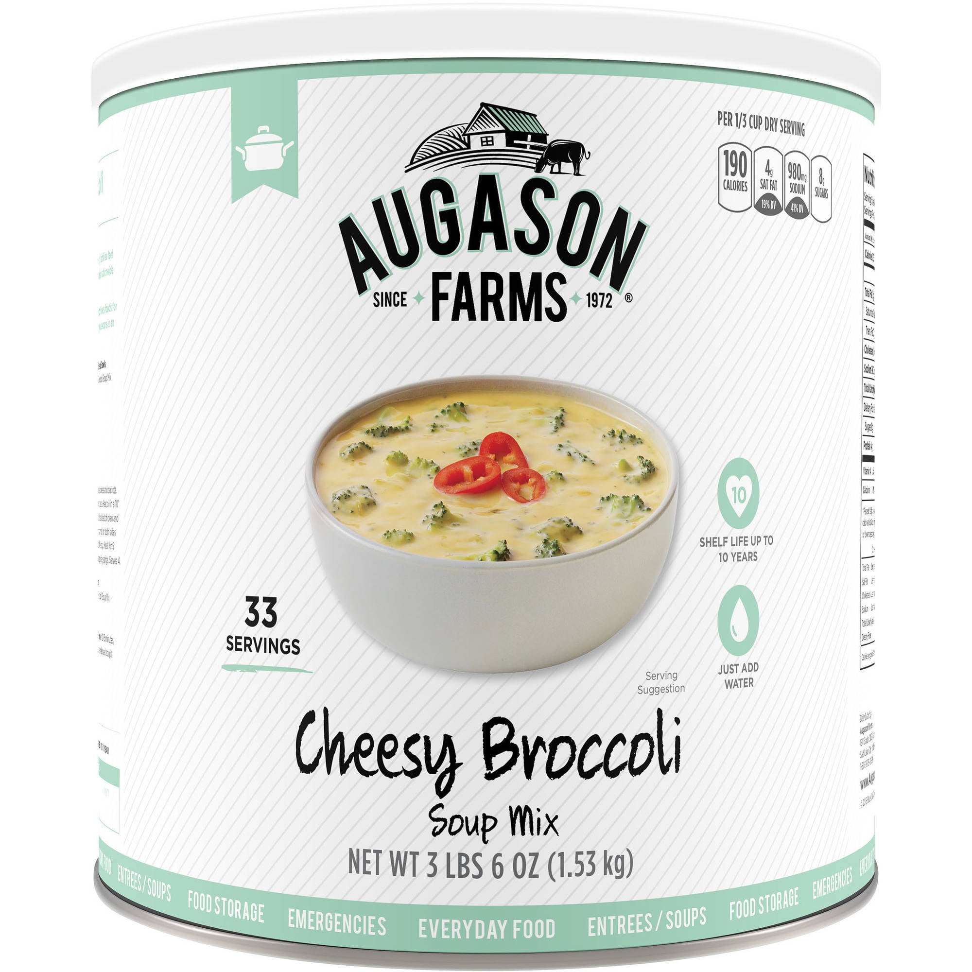 Augason Farms Emergency Food Cheesy Broccoli Soup Mix, 54 oz by Generic