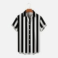 thumbnail image 2 of Besolor Mens Summer Button down Shirts Stripe Collared Short Sleeve Tops Big and Tall Beach Vacation Shirts, 2 of 5