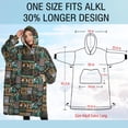 thumbnail image 4 of Oversized Wearable Blanket Hoodie,Multicolor Bigfoot and Text Pattern Sherpa Blanket Hoodie with Super Pockets,Super Warm Fuzzy Pullover for Women & Men, 4 of 6