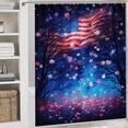 thumbnail image 5 of Independence Day Of The United States Flag Bathroom Sets with Shower Curtain And Rugs, Incl with 12 Hooks，Toilet Lid Oval Rug, 5 of 8