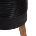 thumbnail image 4 of Kate and Laurel Gavri Farmhouse Freestanding Indoor Planter, 11.25 Inch Diameter, Black and Rustic Brown, Decorative Plant Stand with Wood Base and Iron Pot, 4 of 8