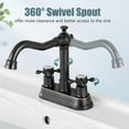 thumbnail image 3 of 4 Inch Centerset Bathroom Sink Faucet Vintage 2 Cross Handles RV Mixer Tap Basin Vanity Lavatory Utility for Sink 3 Hole Include Water Hose Pop Up Drain with Ceramic Cover Oil Rubbed Bronze, 3 of 16
