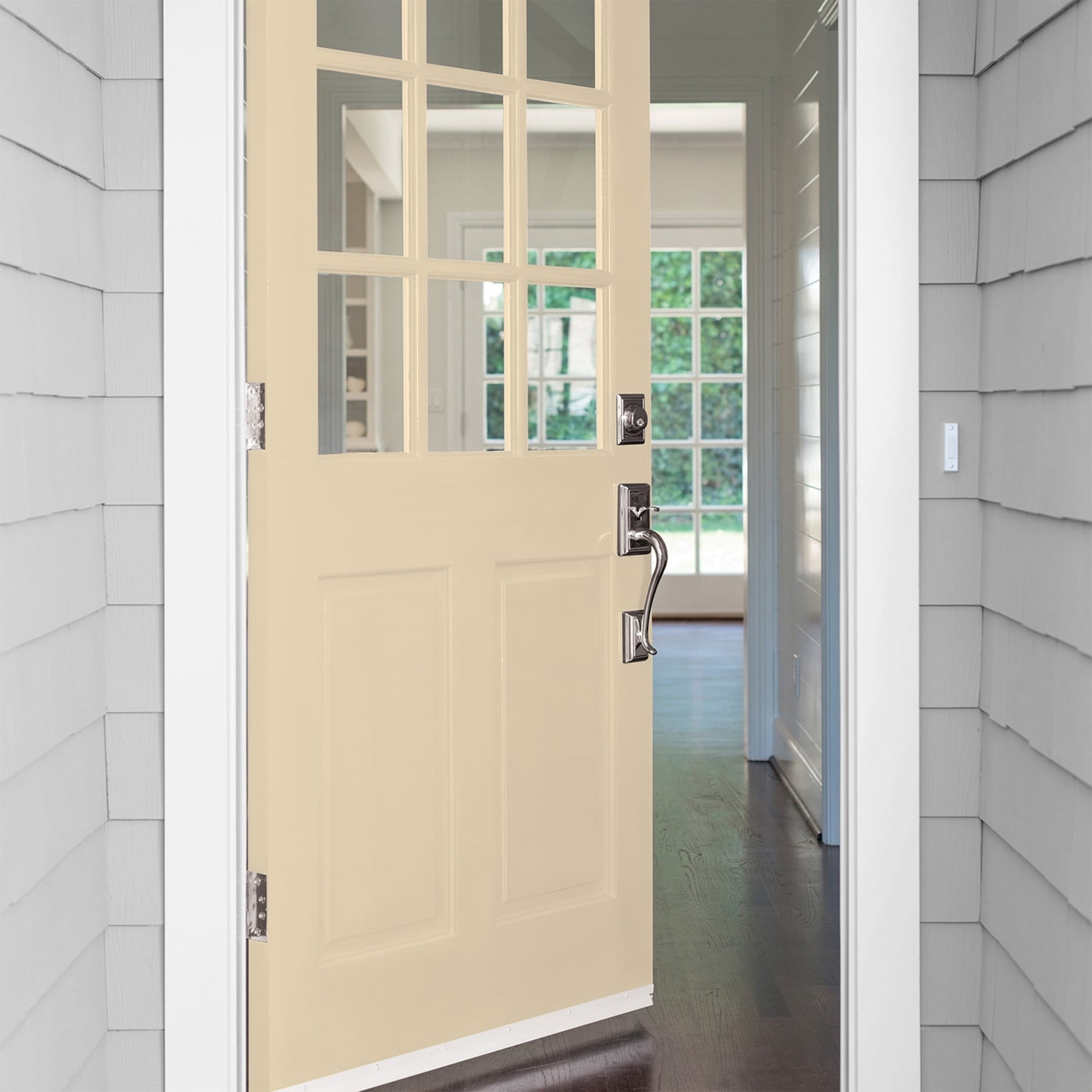 Glidden HEP Almond Cream / Beige Satin Exterior Paint with Primer, 1 Gallon