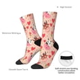 thumbnail image 4 of Lsque cow bull with flower and heart Printed Men's Crew Socks, Soft Durable Breathable Moisture-Wicking with Odor Control Cotton socks, 4 of 6