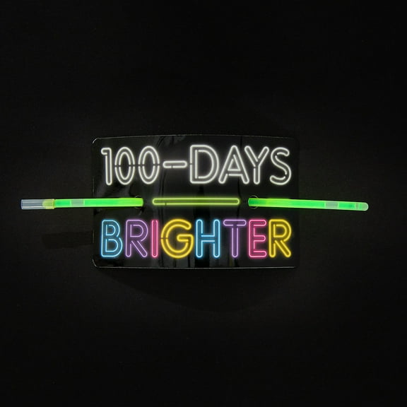 Fun Express 8" 100th Day of School Glow Stick Bracelets with Card for 24