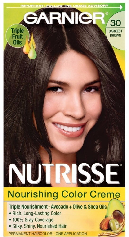 Garnier Nutrisse Nourishing Hair Color Creme, 30 Darkest Brown, 1 Each -  