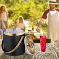 thumbnail image 2 of Ice Bucket, Stainless Steel, Double-Walled, Ice Bucket with Lid & Handle, 2 L, Bucket Green & Gold, 2 of 7