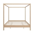 thumbnail image 4 of Euroco King Size Canopy Bed, Wood Platform Bed with Four Poster, Natural, 4 of 8