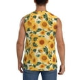 thumbnail image 4 of Pofeuu Green Leaf Sunflower Print Men's Muscle T-Shirt, Sleeveless, Muscle Tank, Classic Muscle Tee Top For Men Casual Sleeveless Muscle T-Shirt Trendy Clothes-Medium, 4 of 7