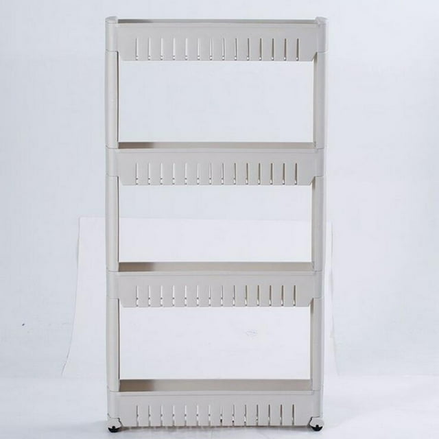 Carrito de almacenamiento perfecl con ruedas y poleas Gris 4 capas