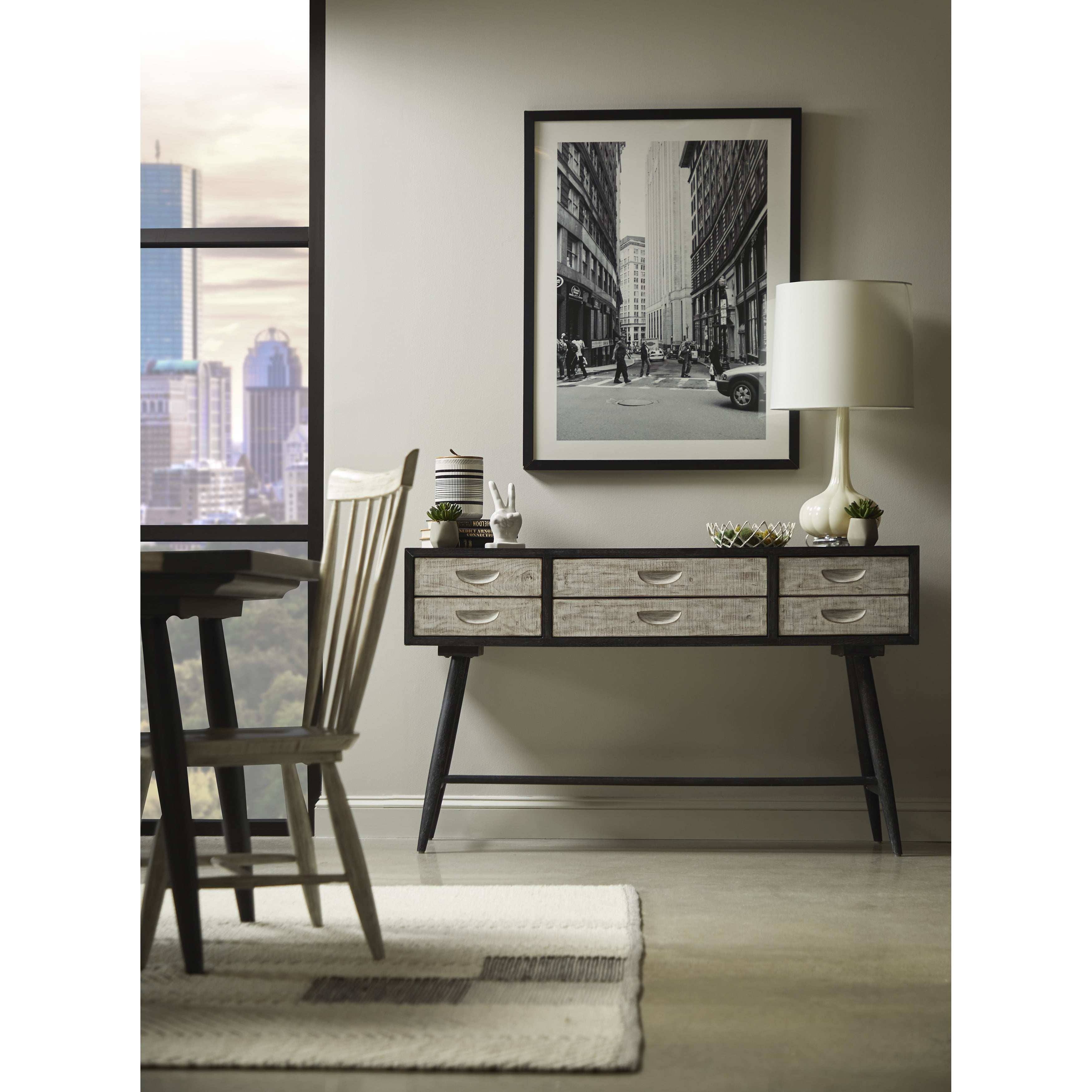 Home Fare Modern Sideboard Buffed Server Two Tone with White