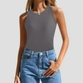 thumbnail image 2 of Lixiuxyad Summer Womens Tank Tops 2025 Summer Sleeveless Tank Tops Ribbed High Neck Racerback Slim Fitted Color Block Casual Shirts(Gray S), 2 of 4