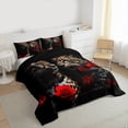 thumbnail image 3 of Manfei 3D Leopard Cheetah Full Size Comforter Sets 3-Piece, Chic Red Rose Bedding Comforter Set, Woodland Wildlife Bedding Sets, Super Cozy Room Decor, 3 of 8